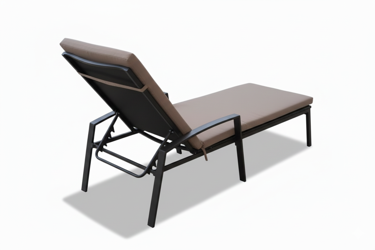 Casa Fiora  Premium Aluminum Outdoor Sunbed with Adjustable Backrest & Weather-Resistant Cushion