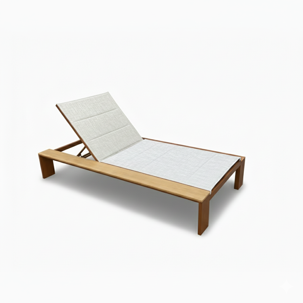 CasaFiora Terra Brown Aluminum Sunbed with Soft Sponge Cushion