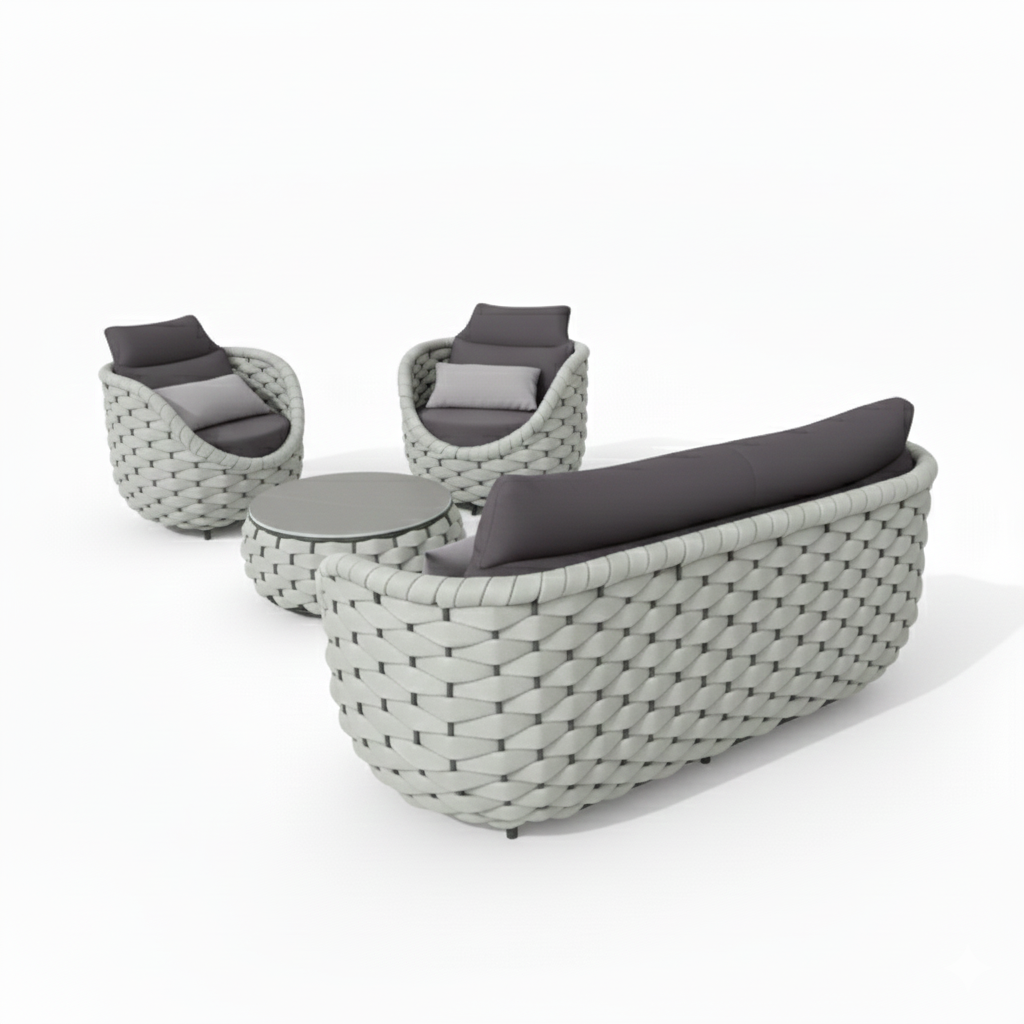 5-Seater Graden Outdoor Sofa Set with Table by Casa Fiora | 3+1+1+Table