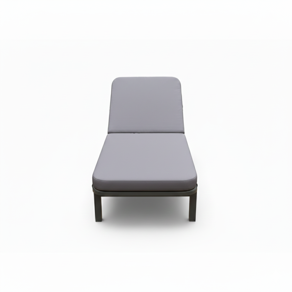 CasaFiora Atlas Black Aluminum Sunbed – Premium Sponge Cushion