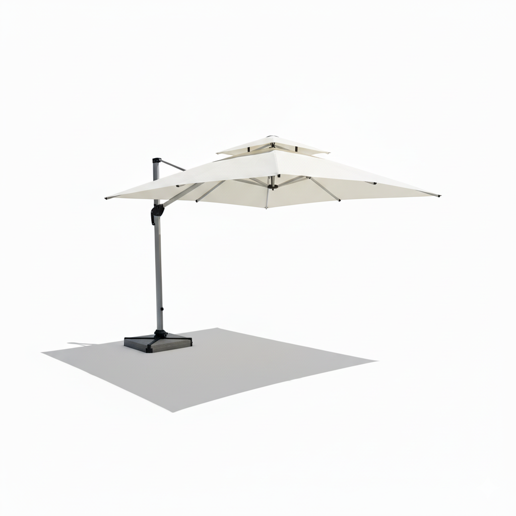 Casafiora 3.5m Premium Square Cantilever Umbrella-White