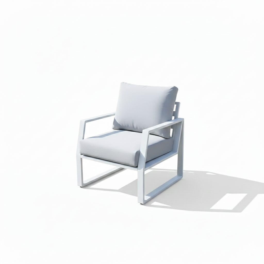 Casa Fiora Luxurious 7-Seater Outdoor Sofa Set with Aluminum Frame & Plush Cushions-White