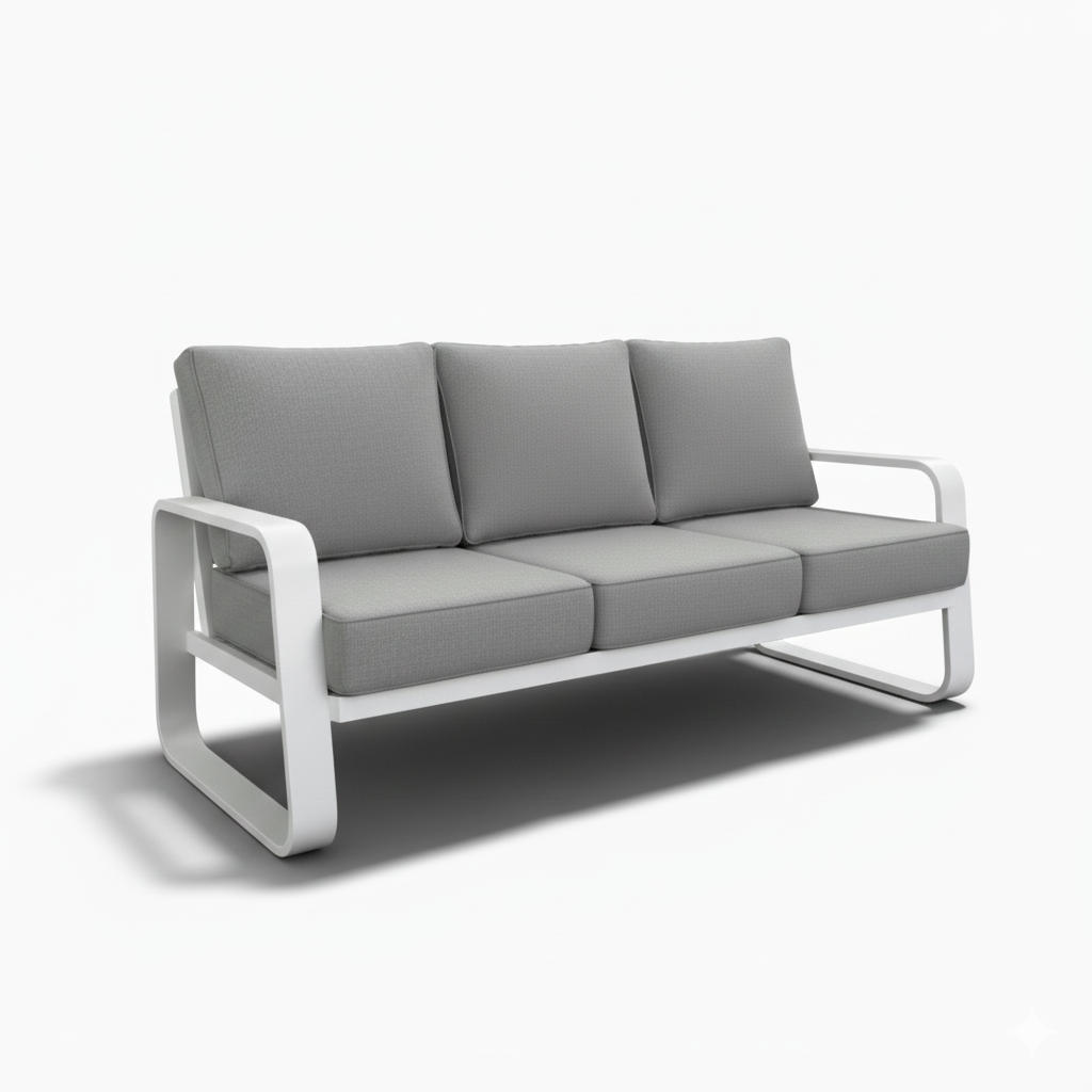 Casa Fiora Modern 5-Piece White Aluminum Patio Set with Waterproof Cushions