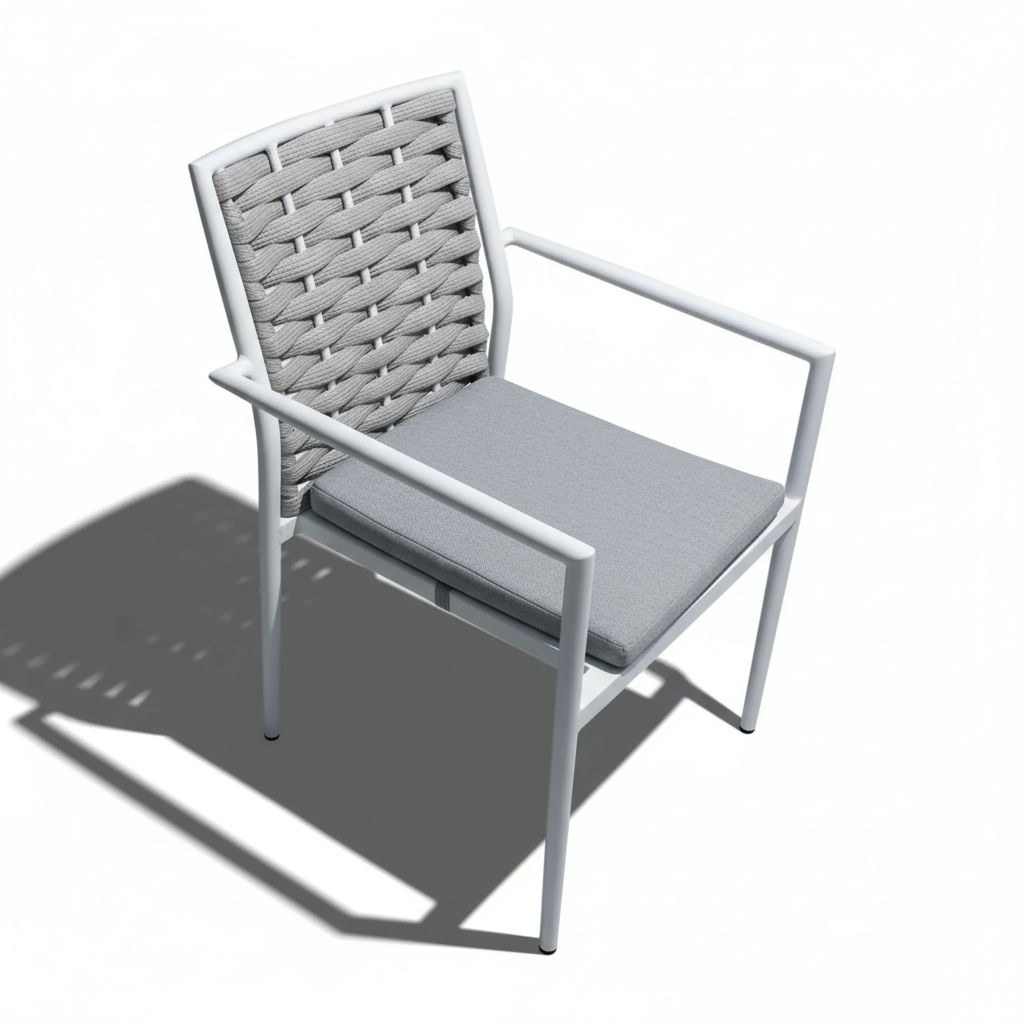 Casa Fiora Outdoor Aluminium Dining Set with Waterproof Cushions – 6 Seats