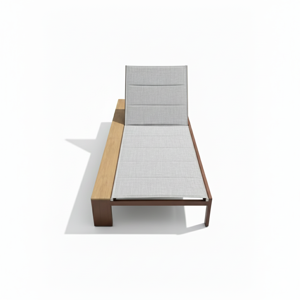 CasaFiora Terra Brown Aluminum Sunbed with Soft Sponge Cushion