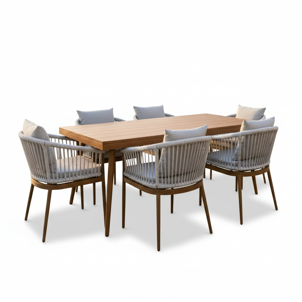 Casa Fiora Premium Outdoor Dining Set – 6-Seater Elegance & Comfort