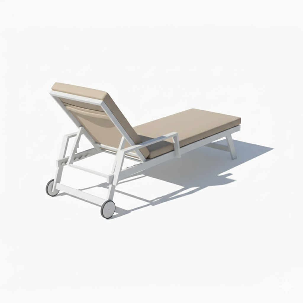 Casa Fiora Modern Aluminum Outdoor Sunbeds with Cushions – Set of 2 | Waterproof &amp; UV-Resistant