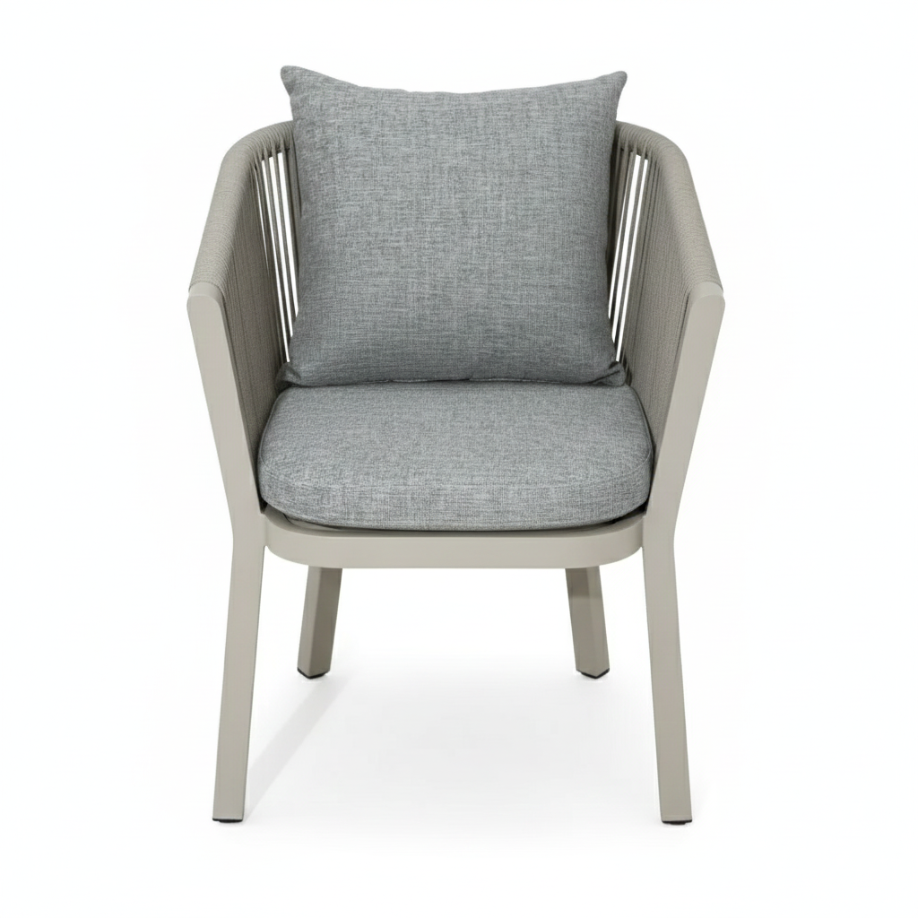 CasaFiora Prestige Luxury Aluminum Frame WPC Outdoor Dining Set – 6 Seater