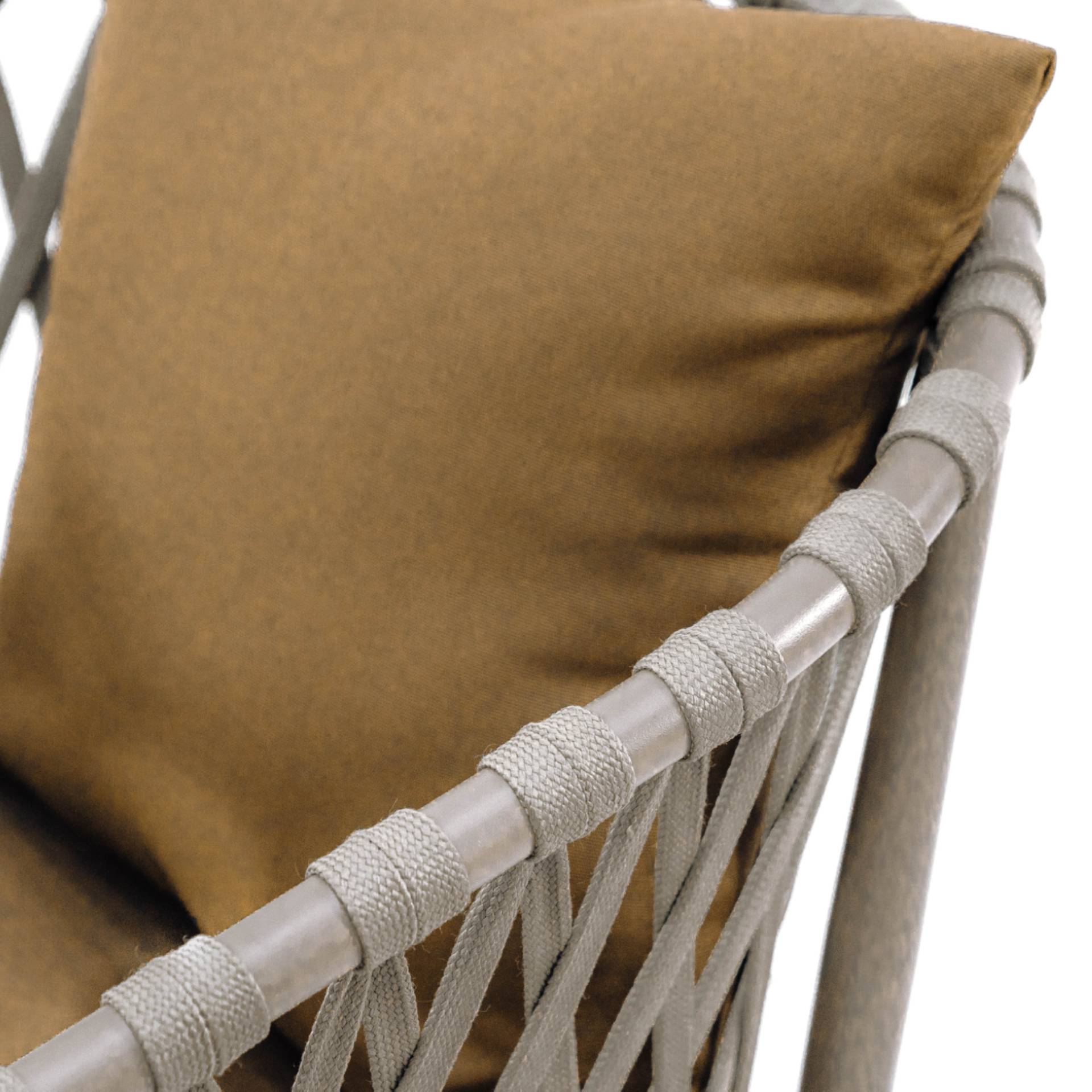 CasaFiora Comfort Aluminium Rope Patio Chair-Khaki