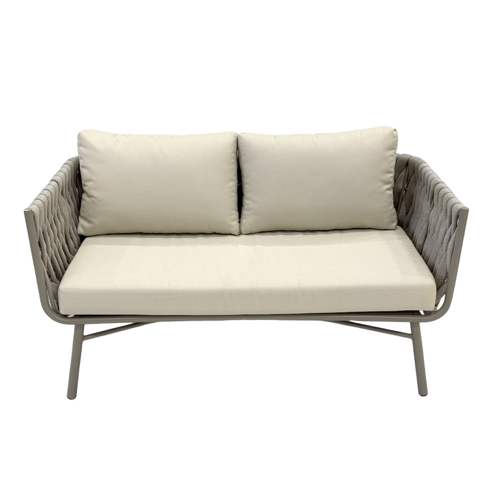 CasaFiora 2-Seater Sofa – Woven Rope Design with Durable Aluminum Frame
