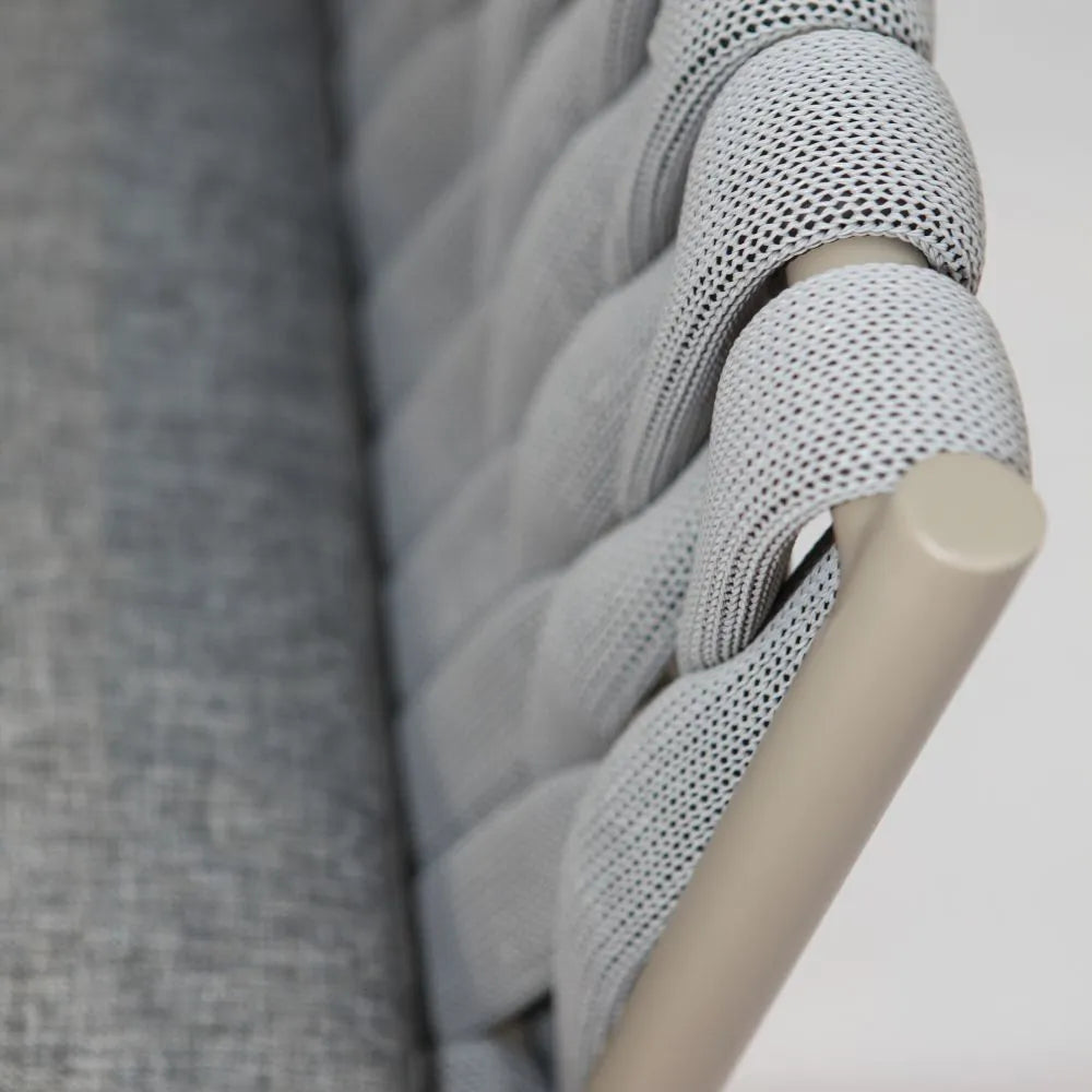 CasaFiora Premium Aluminum & Fabric Rope Garden Dining Chair – Grey
