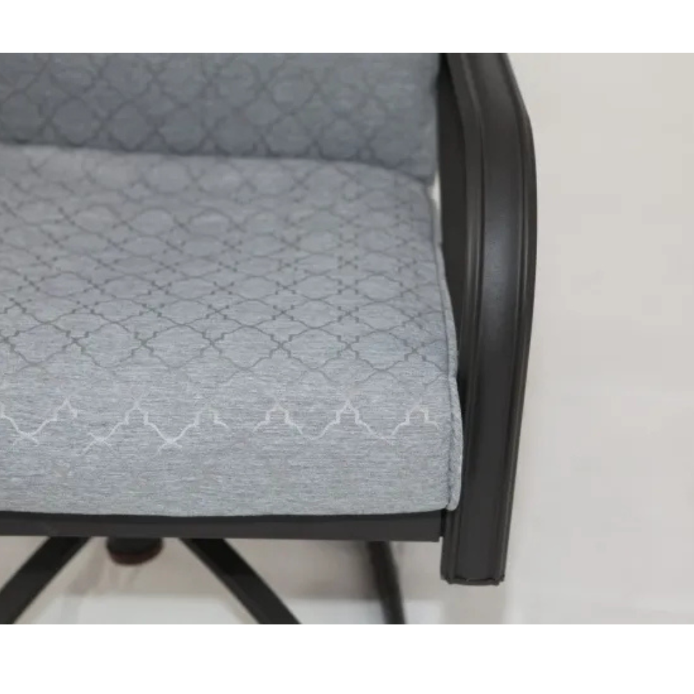 CasaFiora Modern Swivel Rocker Dining Chair with Steel Frame – Gray