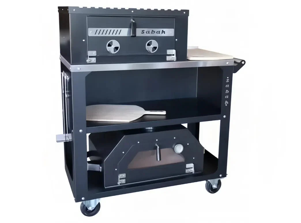 Kitchen Pizza Oven Charcoal BBQ Grill With 2 Storage Levels