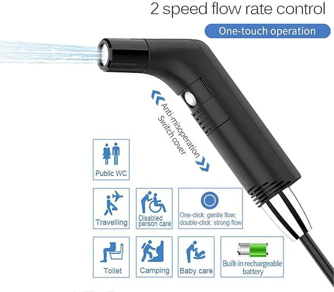 Portable Shattaf Travel Bidet Sprayer for Hygiene Cleaning with 2.3L Water Container