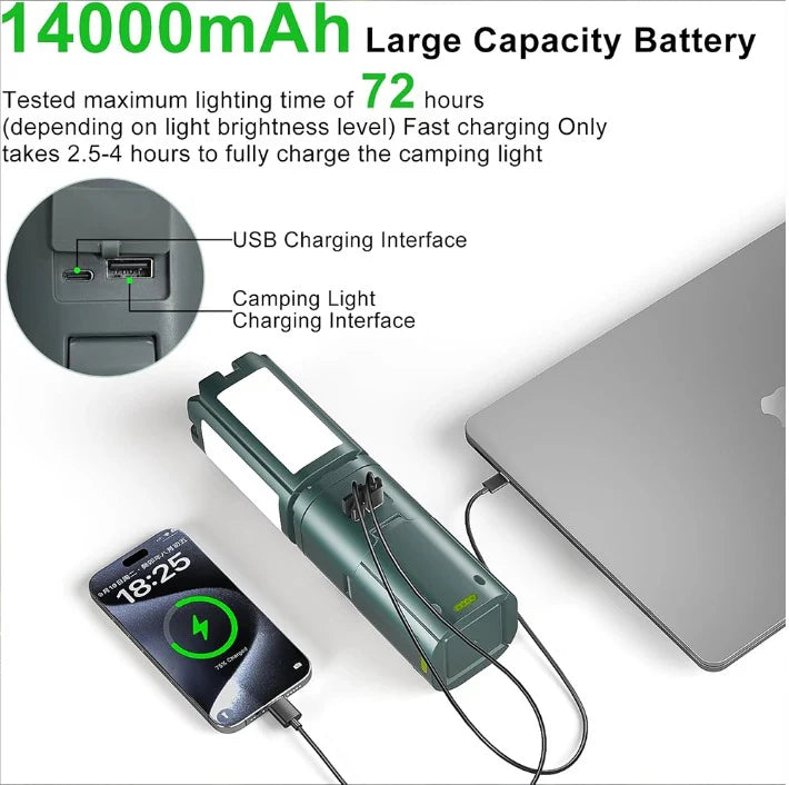 Casa Fiora Portable Camping Light Telescopic LED Light with Magnet IPX5 Waterproof for Camping Hiking