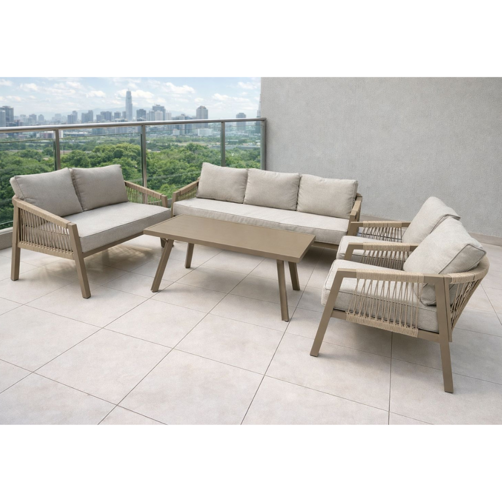 Casa Fiora 7-Seater Outdoor Garden Sofa with Weather-Resistant Fabric, Comfy Cushions