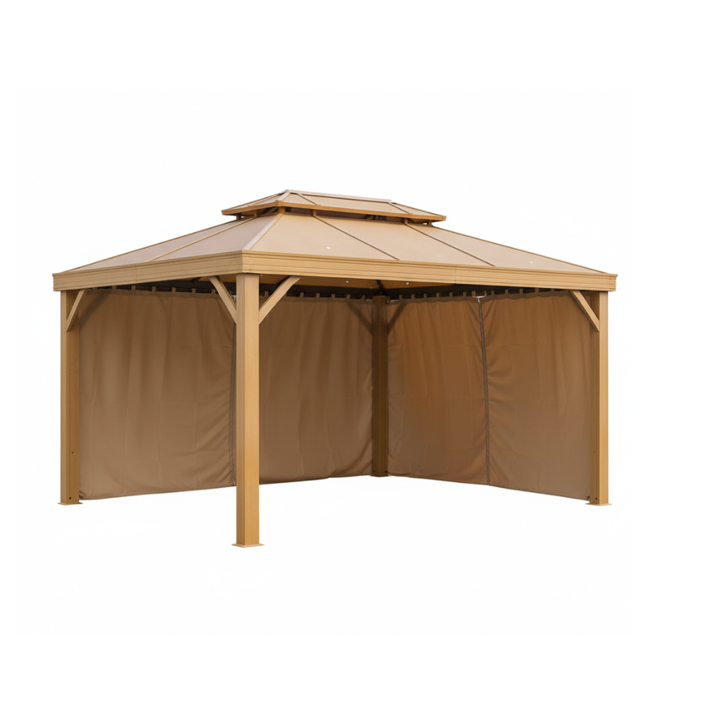 Premium Wood-Look Aluminum Outdoor Gazebo