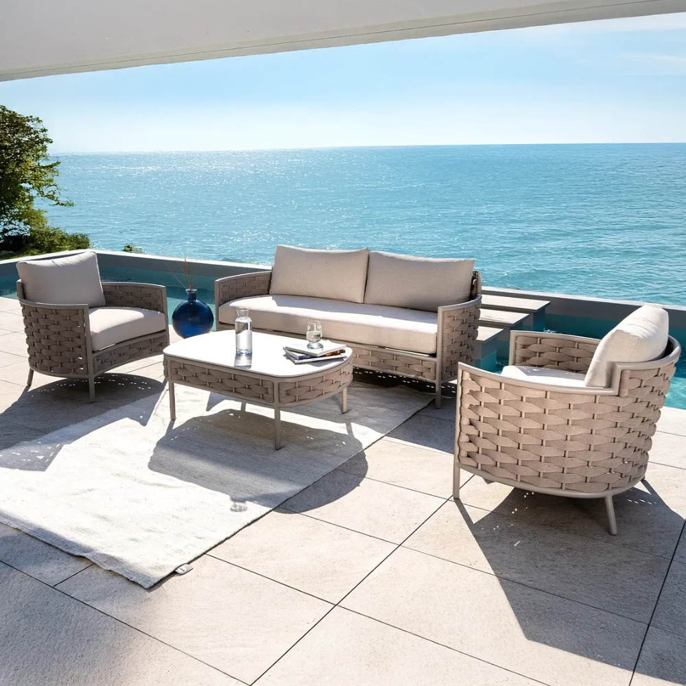 Casa Fiora 5-Seater Outdoor Aluminum Sofa Set with Table by