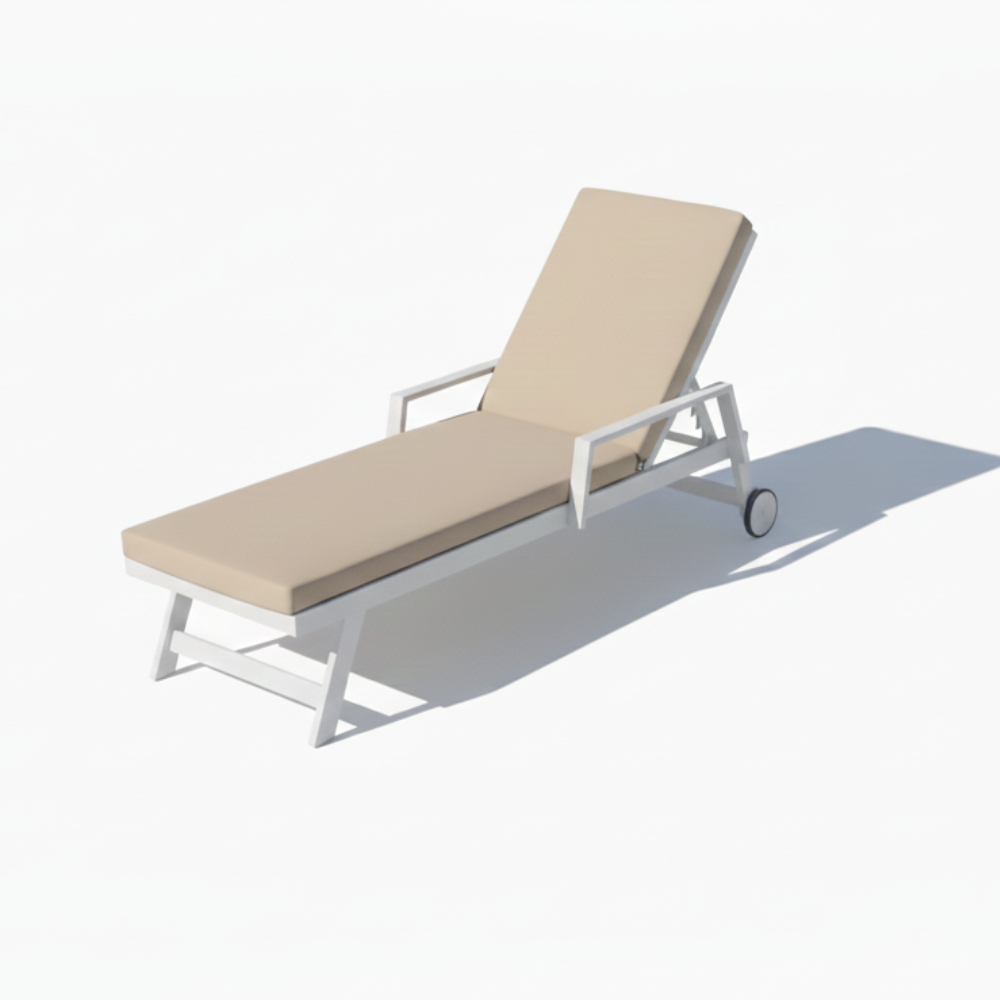 Casa Fiora Modern Aluminum Outdoor Sunbeds with Cushions – Set of 2 | Waterproof &amp; UV-Resistant