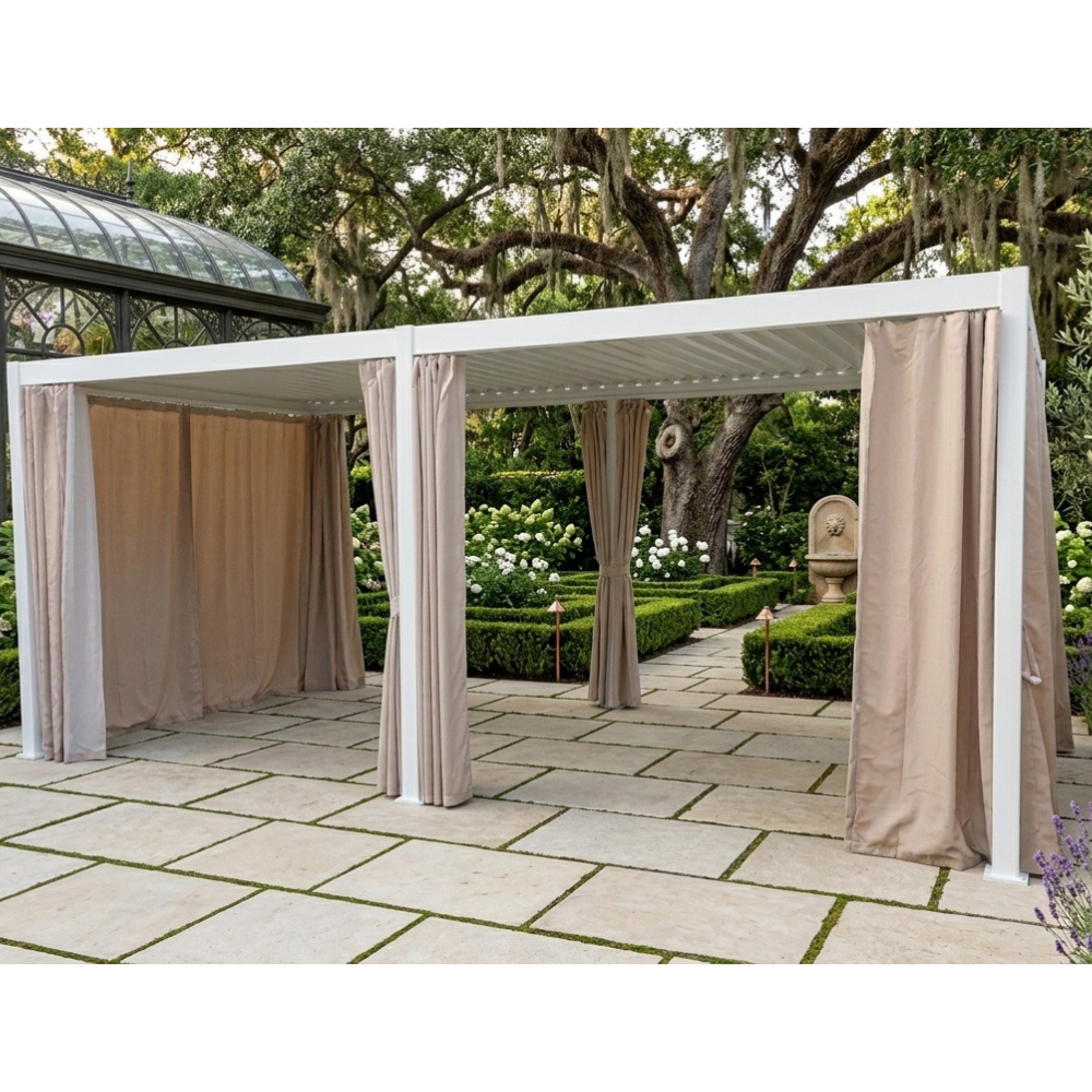 Casa Fiora Modern Aluminum Frame Louver Pergola 6x3M with Manual Opening Roof-White
