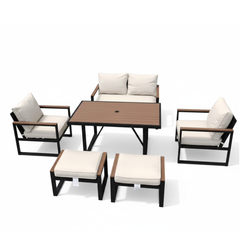Casa Fiora Modern 6-Piece Outdoor Conversation Set