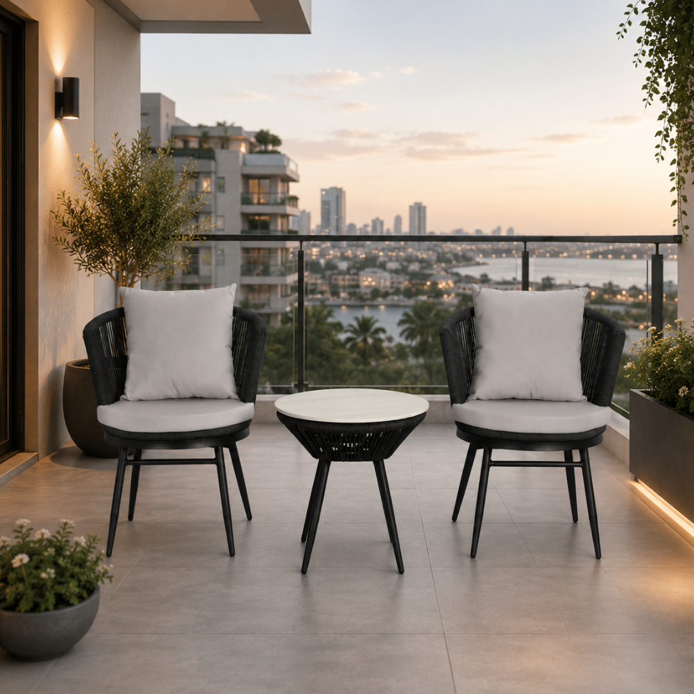 Casa Fiora Outdoor Balcony Set-Grey Color