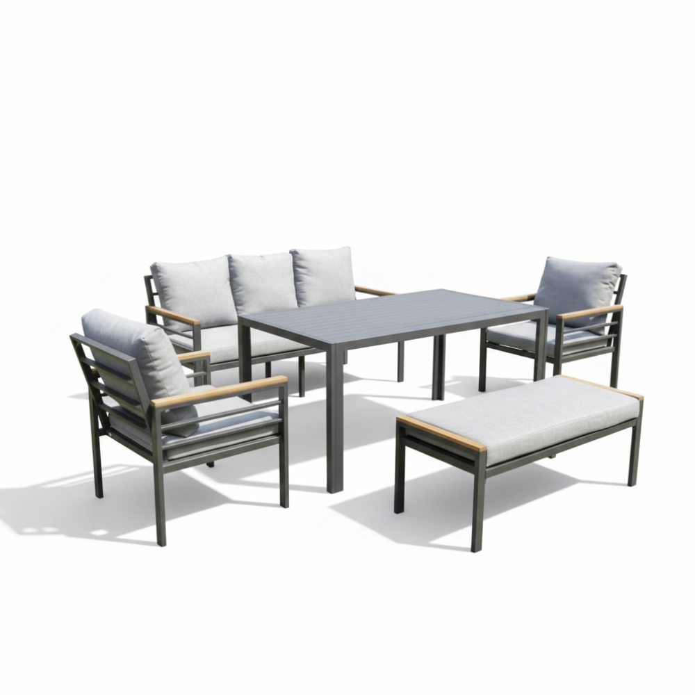 Casa Fiora Durable Aluminum Outdoor Sofa with Waterproof Cushions