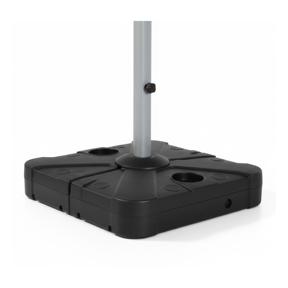 CasaFiora LumiShade 3×3m Cantilever Outdoor Umbrella with Solar LED Lights & Water Base-Khaki