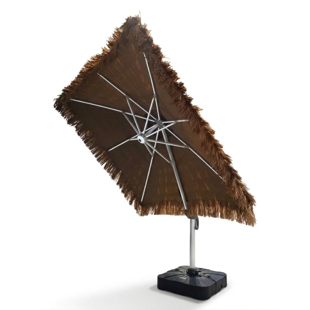 Casa Fiora 2.5x2.5M Solar LED Cantilever Garden Umbrella with 130L Water Base