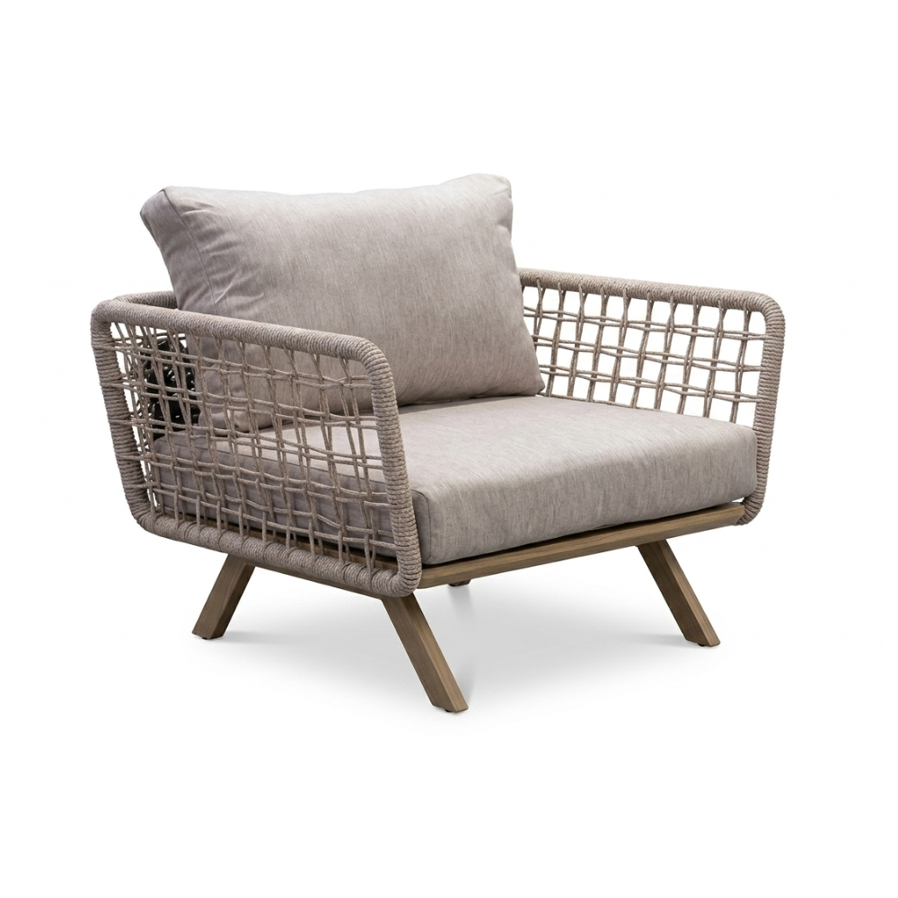 Casa Fiora Luxury Rope Outdoor Sofa Set with Coffee Table (Aluminum)
