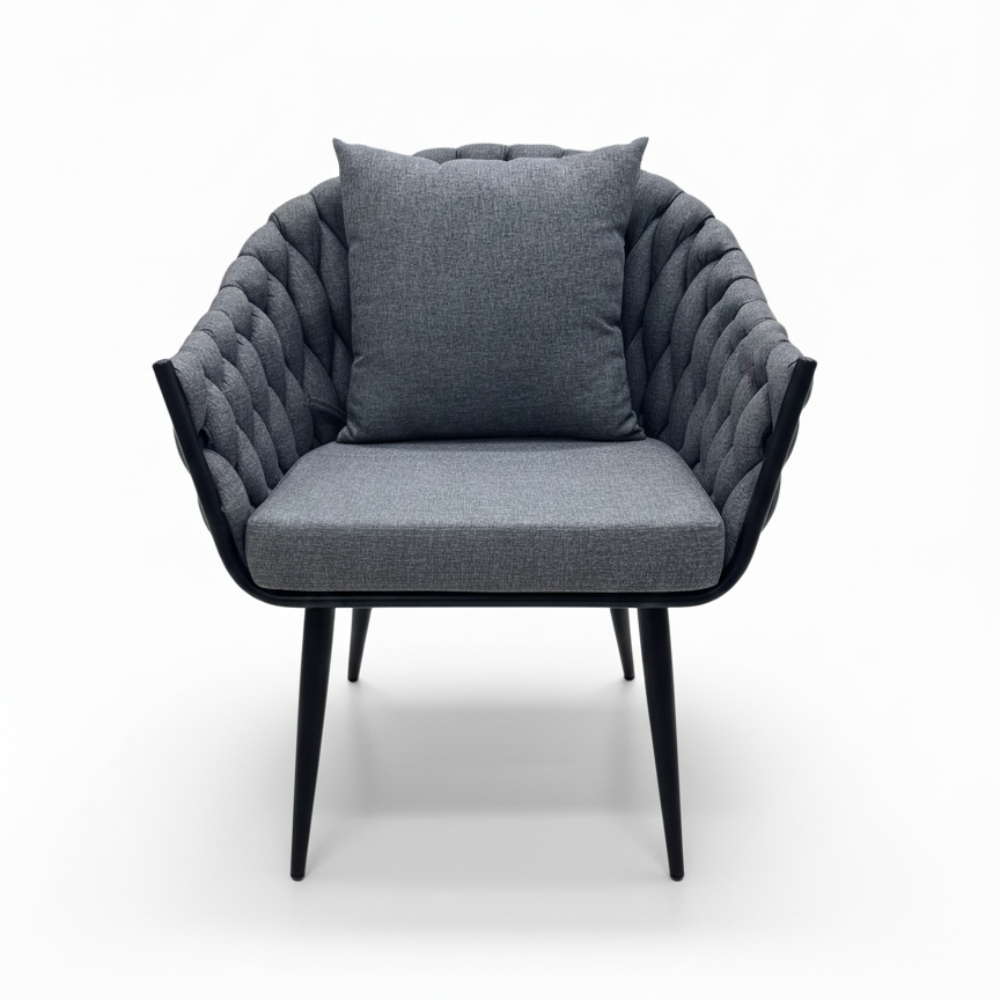 Casa Fiora Modern Grey Braided Armchair