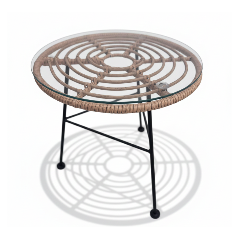Casa Fiora Modern Glass-Top Accent Table – Stylish, Minimalist, and Perfect for Any Space