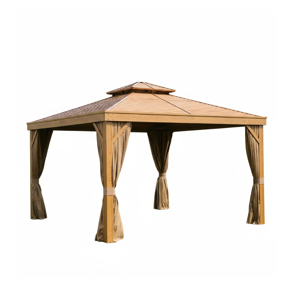 Premium Wood-Look Aluminum Outdoor Gazebo