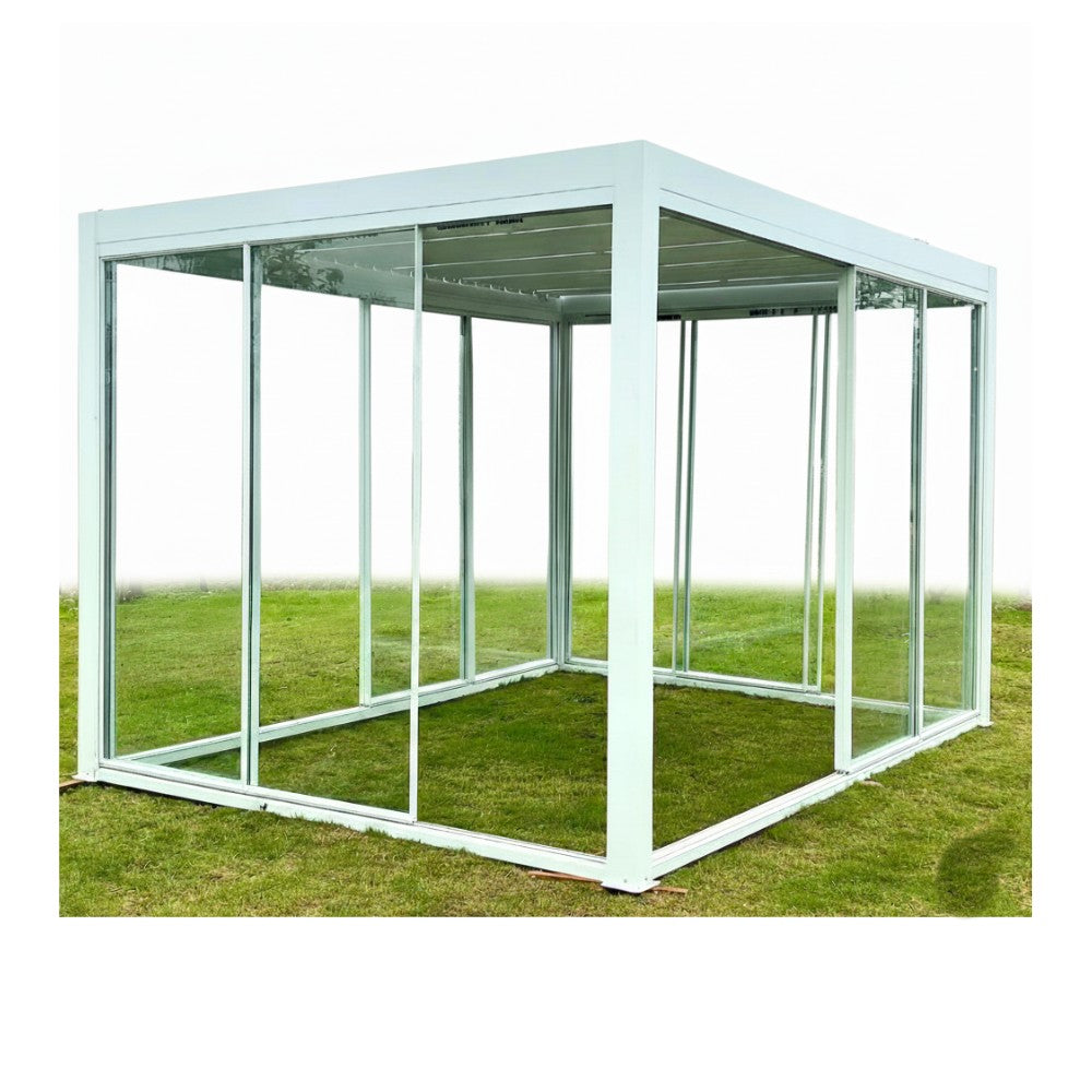 Pure Glass Pergola With Sliding Doors (3x3m)