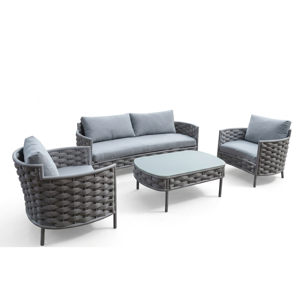 Casa Fiora 5-Seater Outdoor Aluminum Sofa Set with Table by