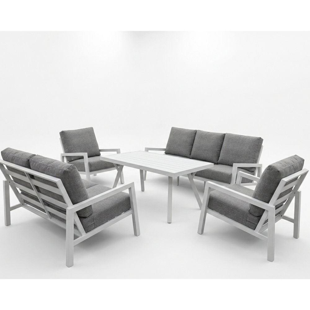 Casa Fiora Modern Aluminum Outdoor Lounge Set-7 Seaters