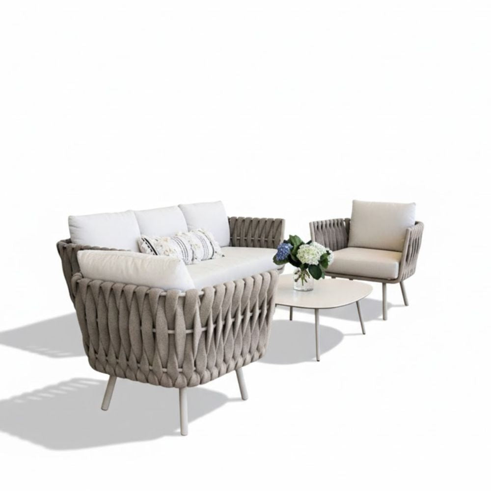 5-Seater Aura Outdoor Sofa Set with Table by Casa Fiora | 3+1+1 Seating