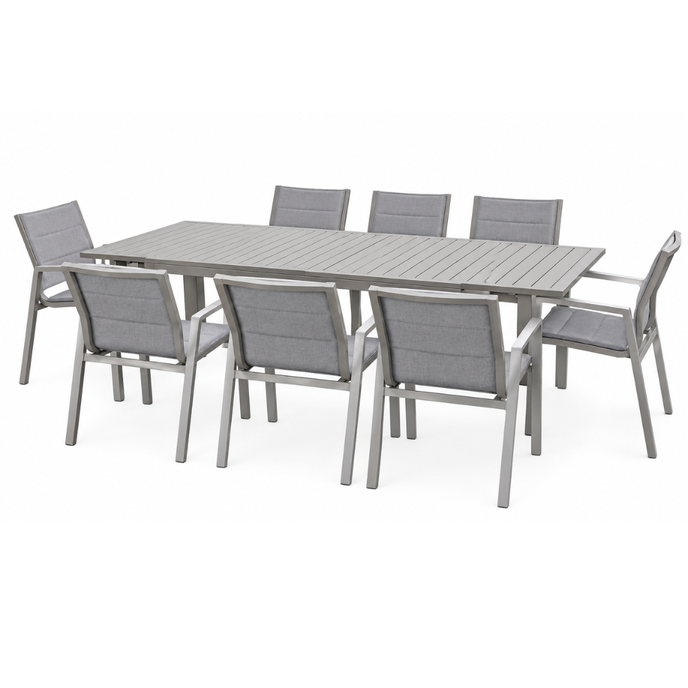 Casa Fiora Extendable Aluminum Outdoor Dining Set – 8 Seater
