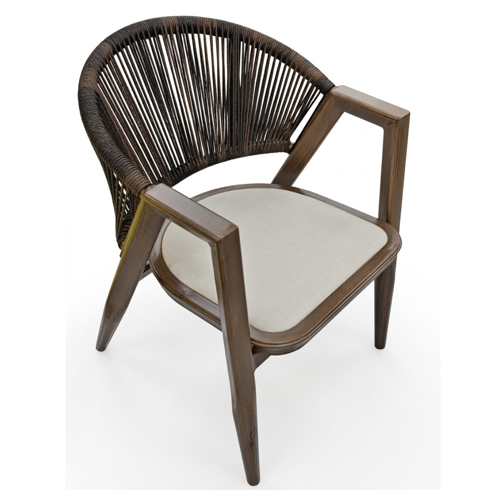 CasaFiora Outdoor Woven Rope Dining Chair with Aluminum Frame