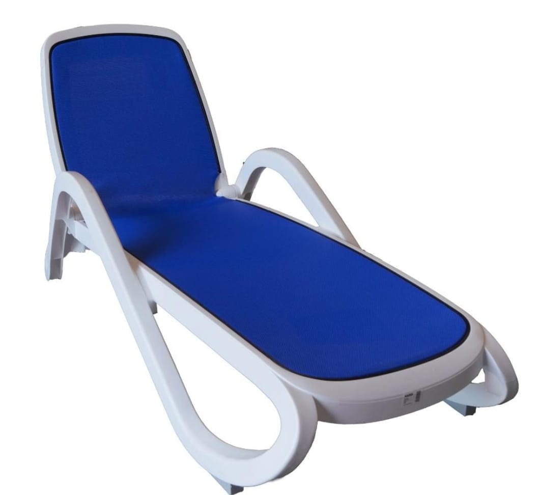 Modern Blue Mesh Outdoor Pool Lounger_(1 Piece )
