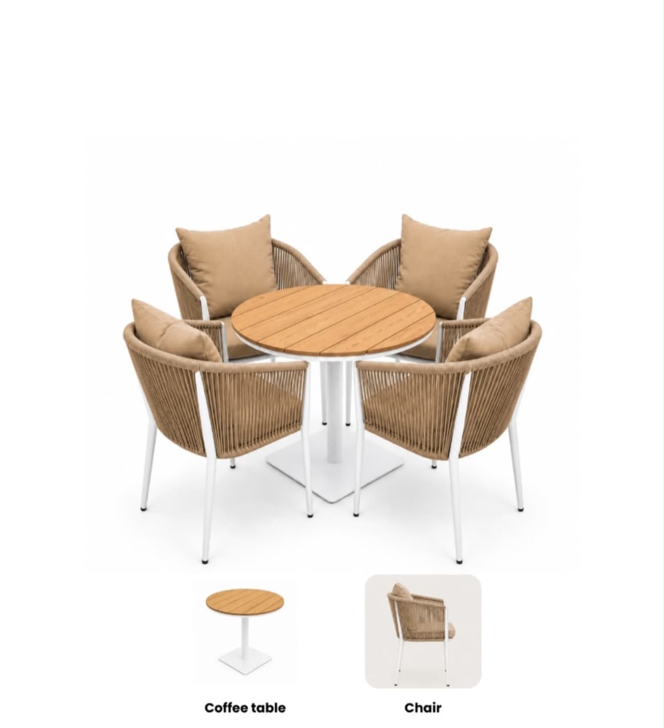 Casa Fiora 4-Seater Aluminum Outdoor Dining Set (Round Table)