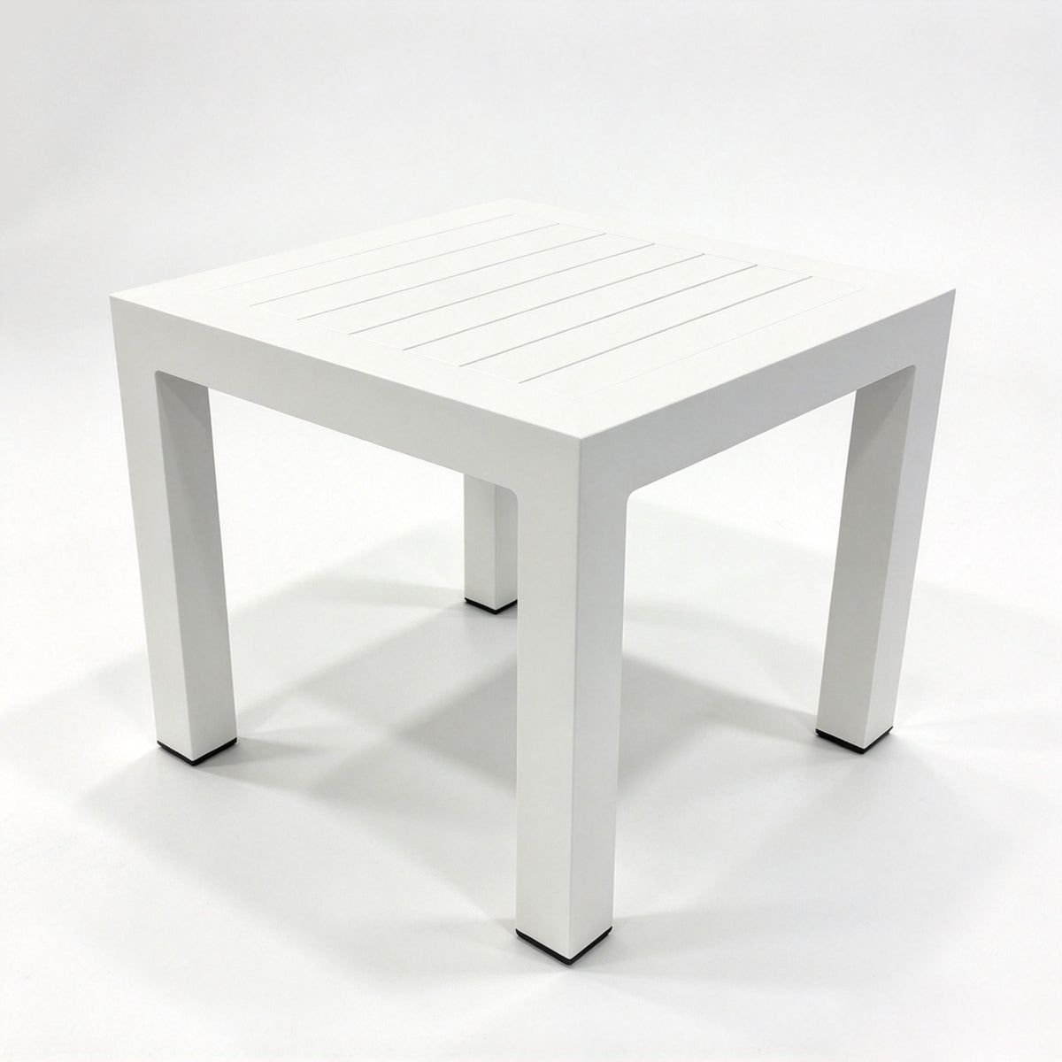 Casa Fiora Modern White Aluminum Outdoor Side Table – 60 x 60 cm