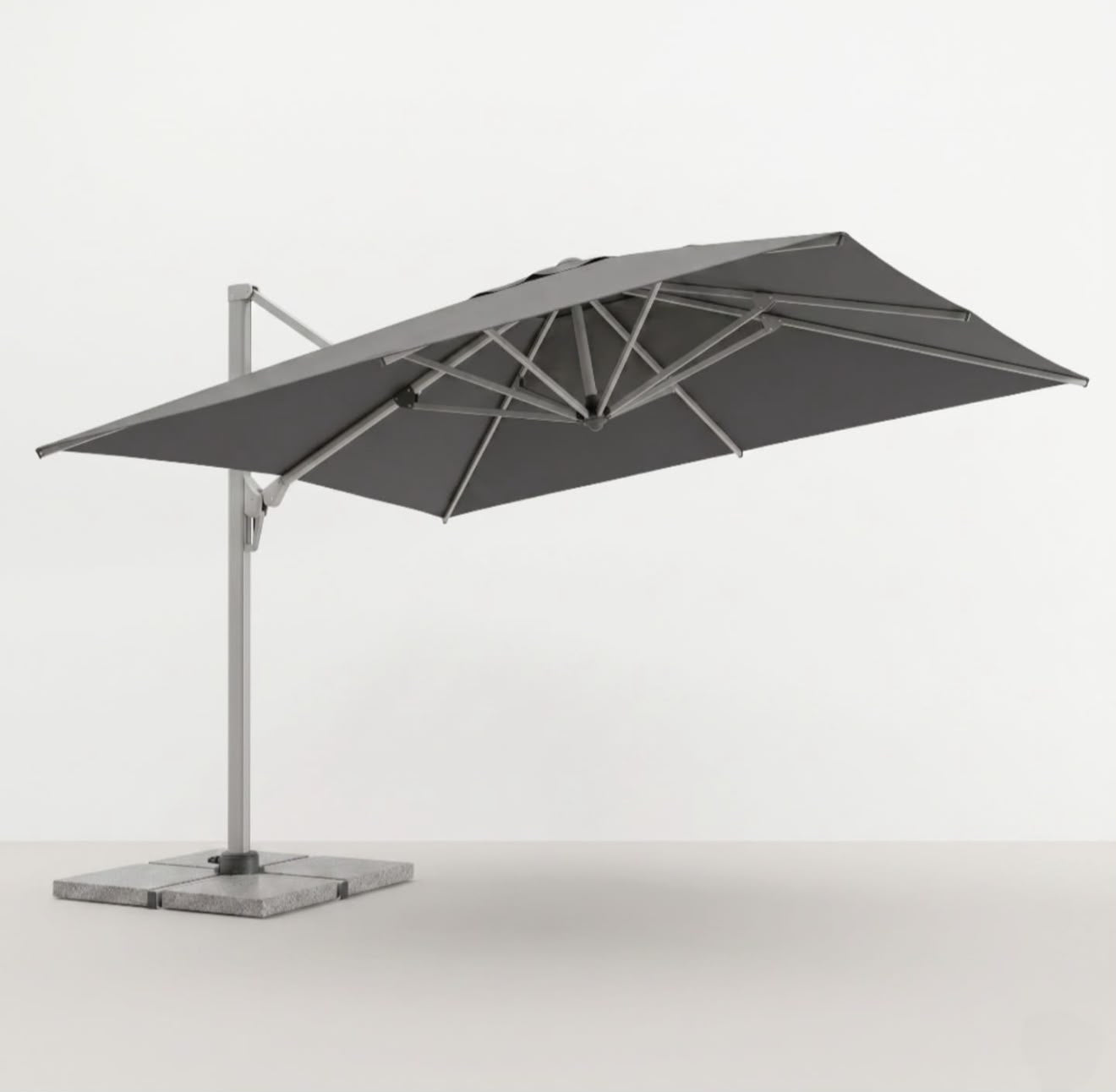 Casa Fiora 3x4m Cantilever Grey Umbrella with Marble Base