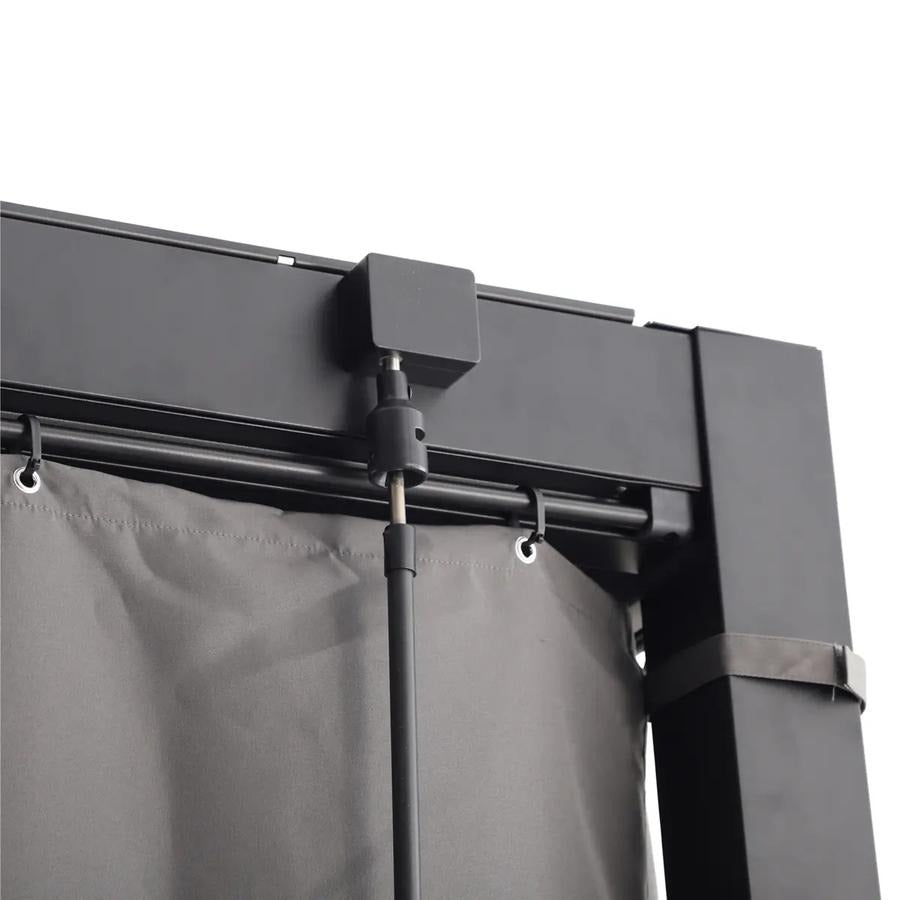 Casa Fiora Aluminum Pergola with Curtains – 3.0 x 2.7m