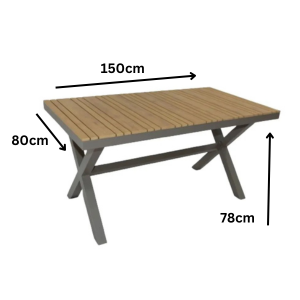 Casa Fiora Aluminum Outdoor Dining Table for 6 People – Stylish &amp; Weather-Resistant