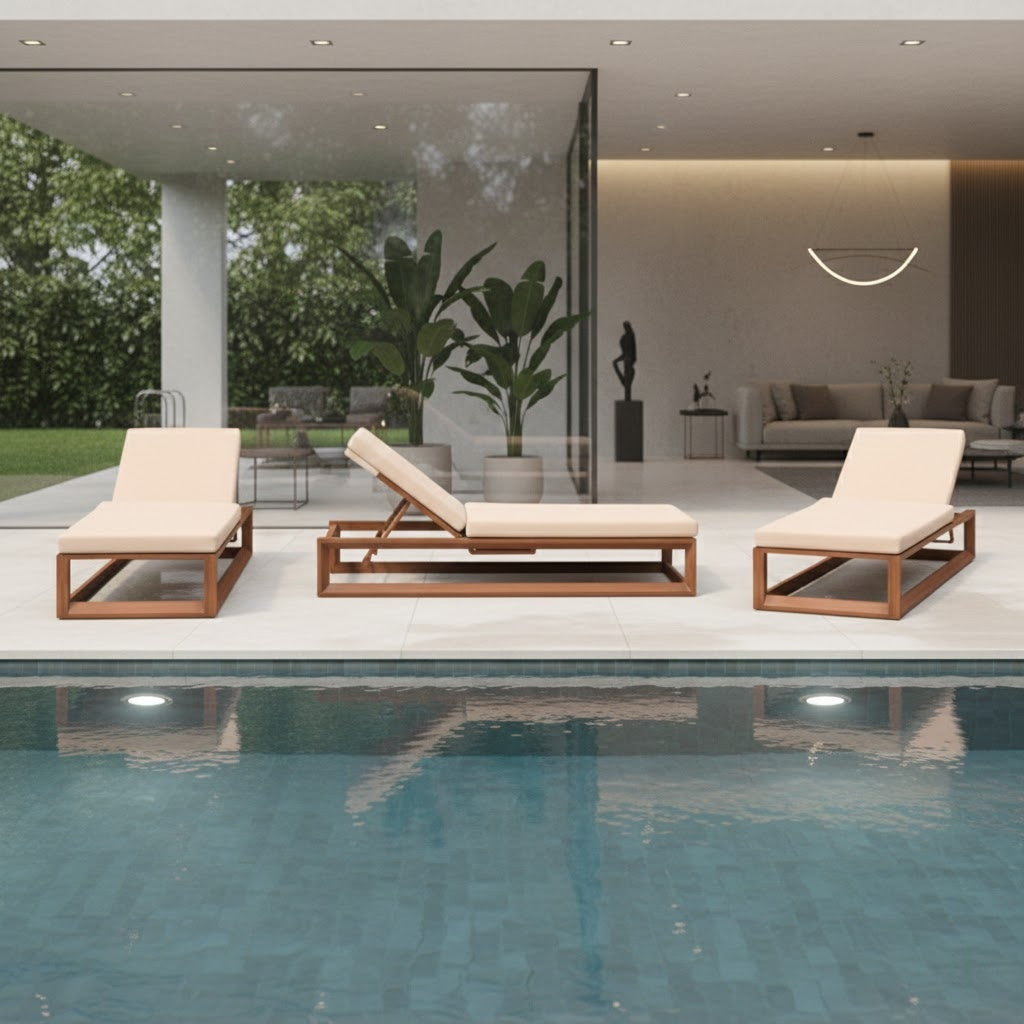 Casa Fiora Aluminum Waterproof Sunbed – Adjustable Outdoor Lounger