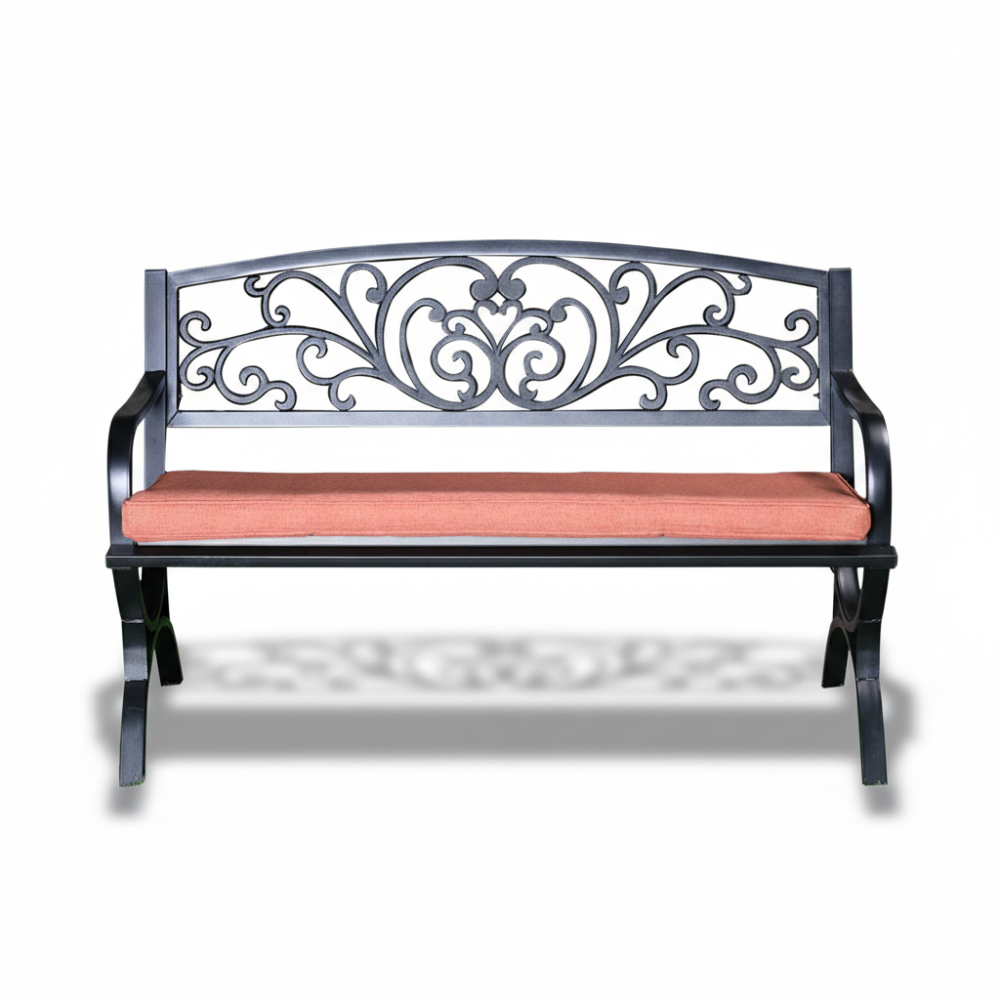 Casa Fiora Black Steel Bench