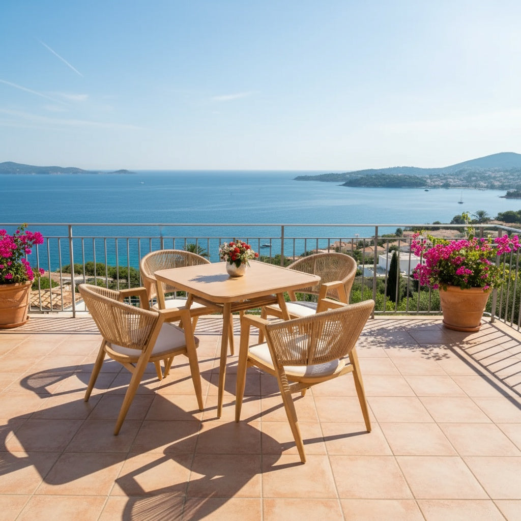 Casa Fiora Aluminum Alloy 4-Seater Outdoor Dining Set