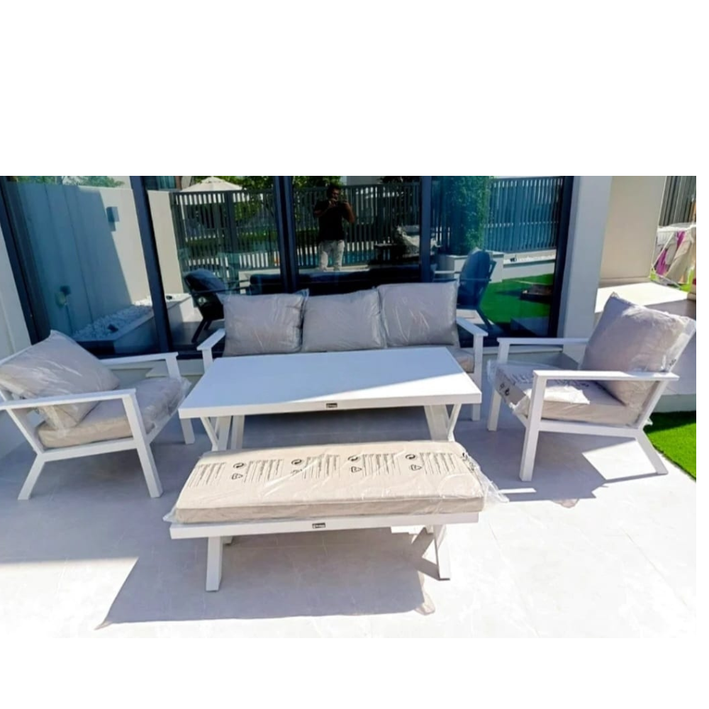 Casa Fiora Modern 5-Piece Aluminum Outdoor Sofa Set – Weather-Resistant &amp; Waterproof Cushions