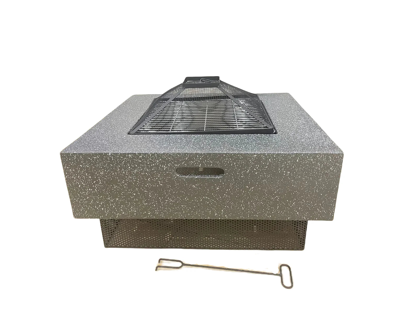 Casa Fiora Portable Outdoor Fire Pit BBQ Grill Garden Stove Fireplace Square Shape